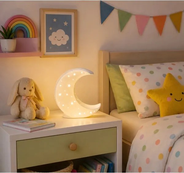 ONLI - Stolná lampa PORCELLANA 1xE14/6W/230V 21 cm mesiac