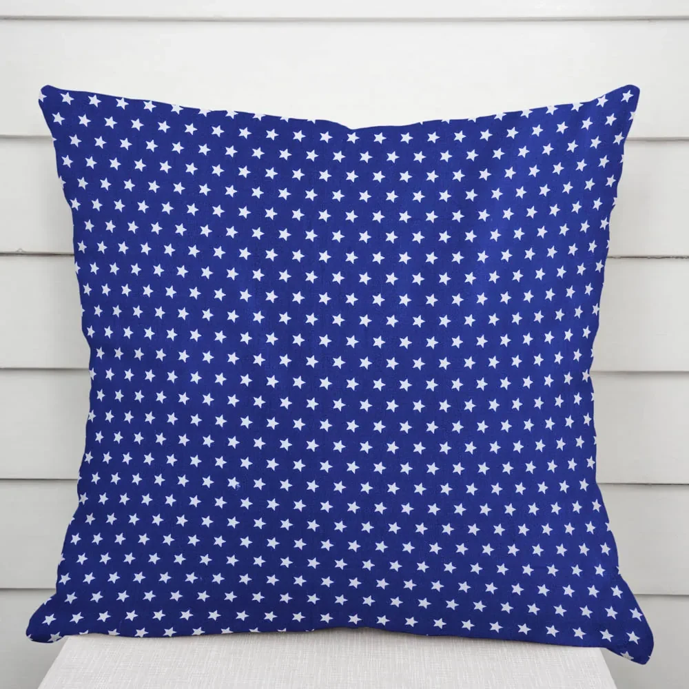 Biante Bavlnená obliečka na vankúš Sandra SA-352 Biele hviezdičky na modrom 50 x 60 cm