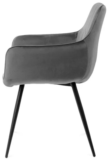 Jedálenská stolička ETIENNE zamatová sivá 847320