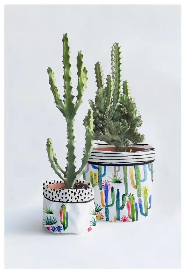 Sada 2 textilných kvetináčov Surdic Watercolor Cactus