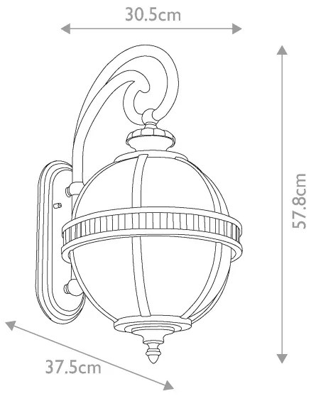 Kichler - Vonkajšie nástenné svietidlo HALLERON 3xE14/60W/230V IP44