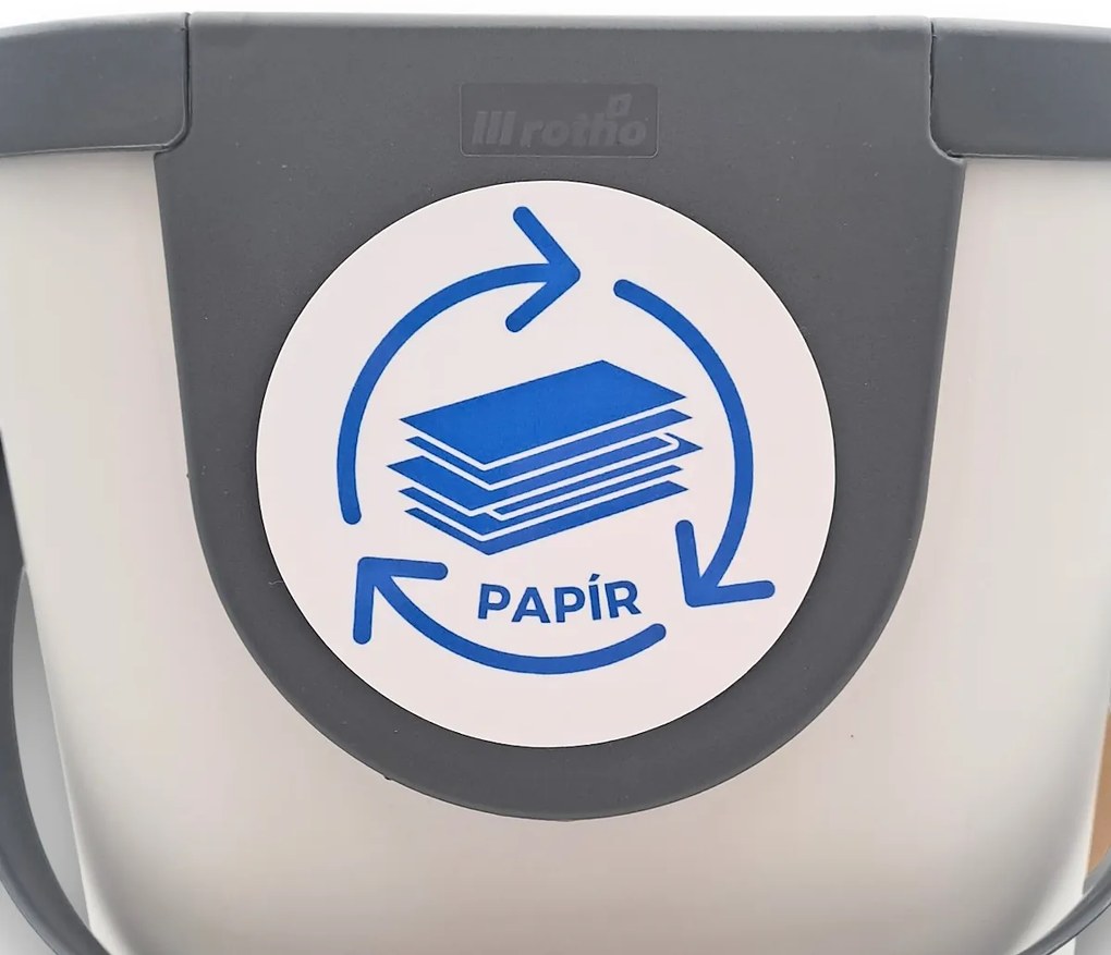 Sada nálepiek/štítkov na odpadkové koše, RECYKLÁCIA – plast, papier, sklo a zmesový odpad, 8 cm