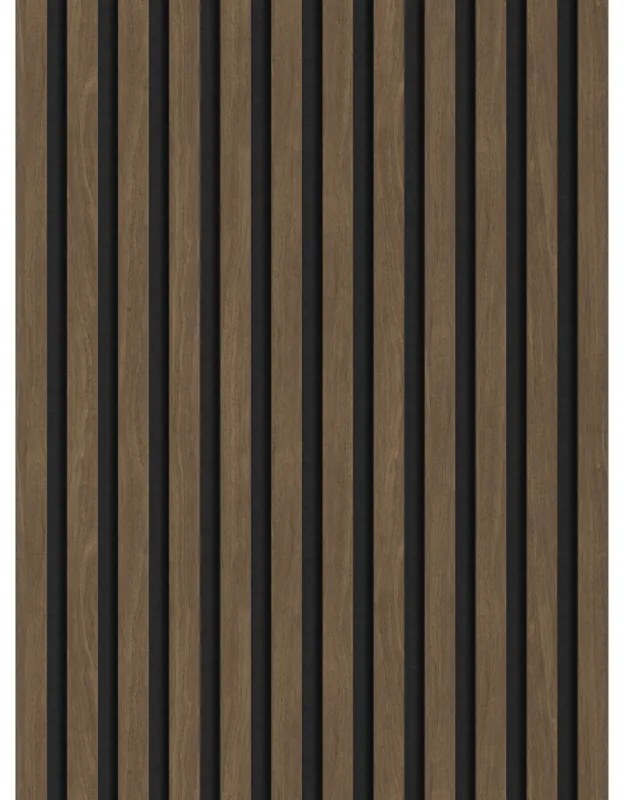 Mexen Lam-F, akustické stenové lamely 275 × 30 cm, plstený podklad 8 mm, technická dyha, orech kakaový, S105-275307-3015-018