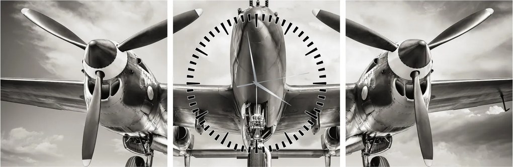 Obraz - Warbird (s hodinami) (90x30 cm)