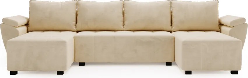 AKCIA Rozkladacia sedacia súprava do U LIVARO 305x140 cm, krémová II. akosť