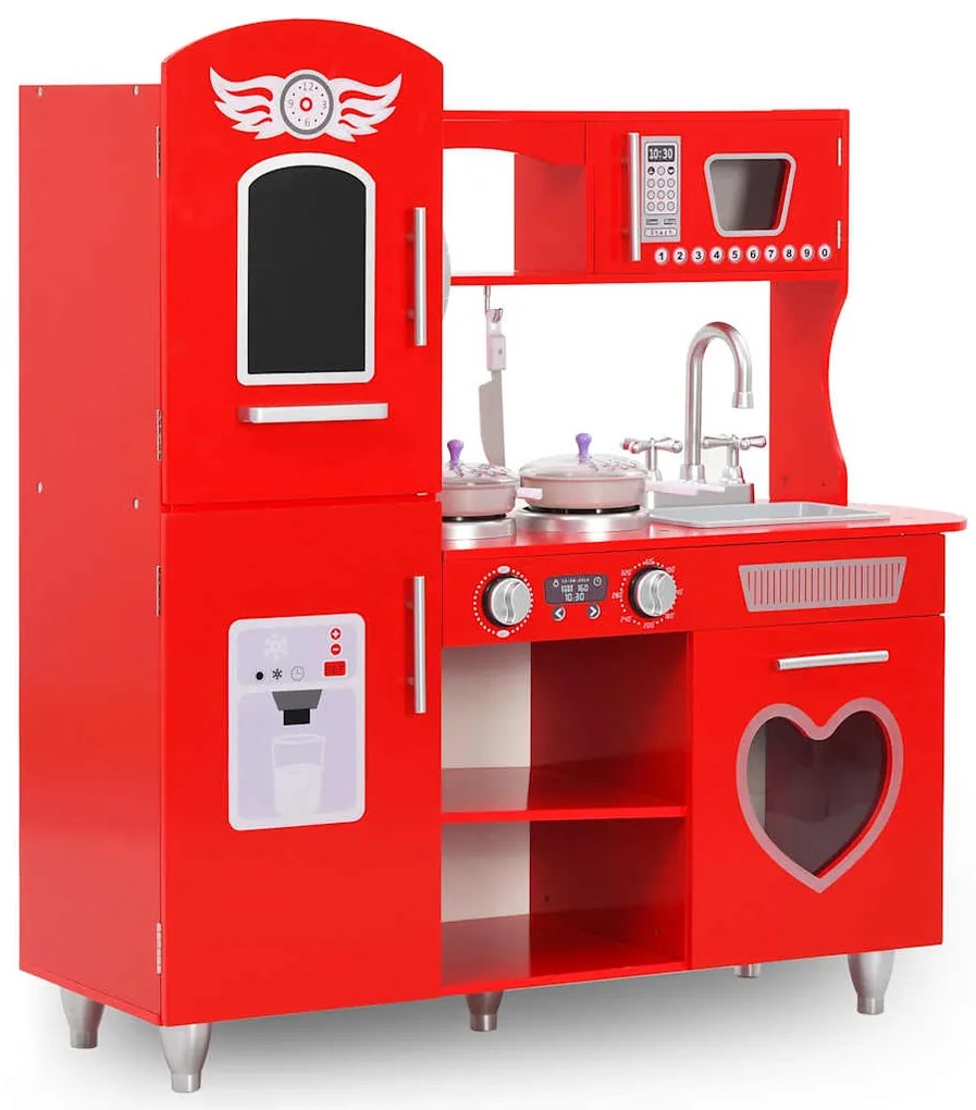 Detská kuchynka, MDF 84x31x89 cm, červená
