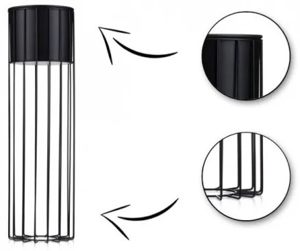 Kovový kvetináč LOFT 70x20 cm čierna