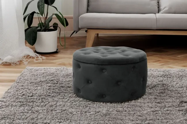 Úložná taburetka ALIA čierna