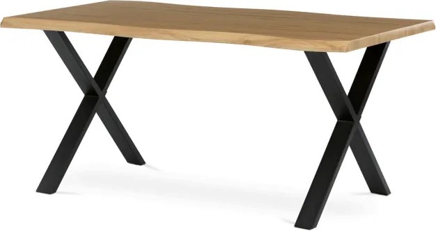 Jedálenský stôl 160x90 cm HT-F4316 OAK divoký dub / čierne nohy