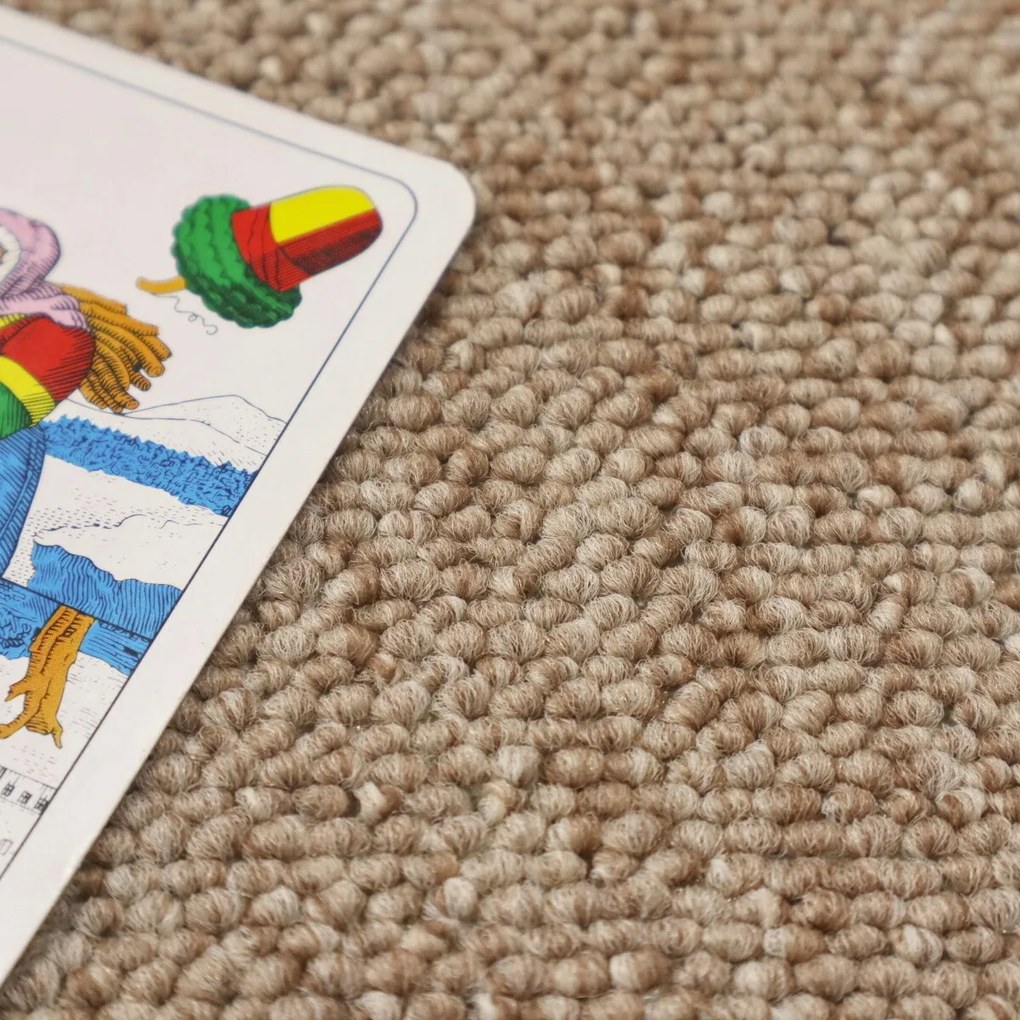 Spoltex, Metrážny koberec Balance 67 béžový, na mieru, šíře 4m, béžová, filc, chodba / predsieň