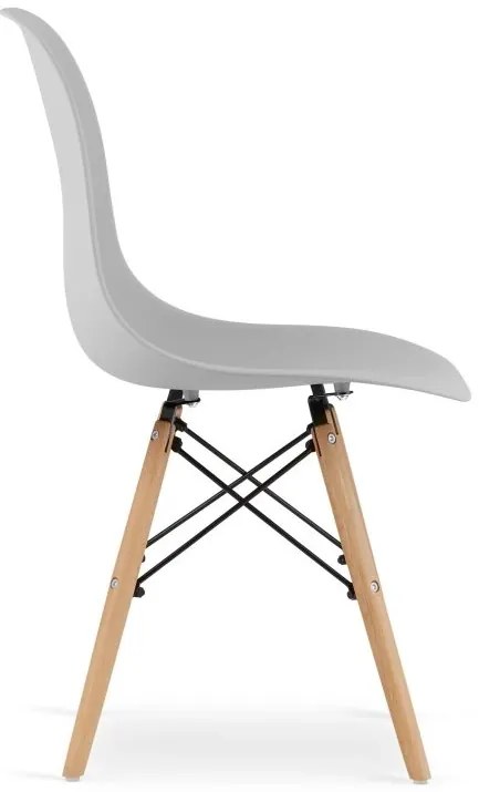 Set 4 stoličiek OSAKA sivé / čierne nohy