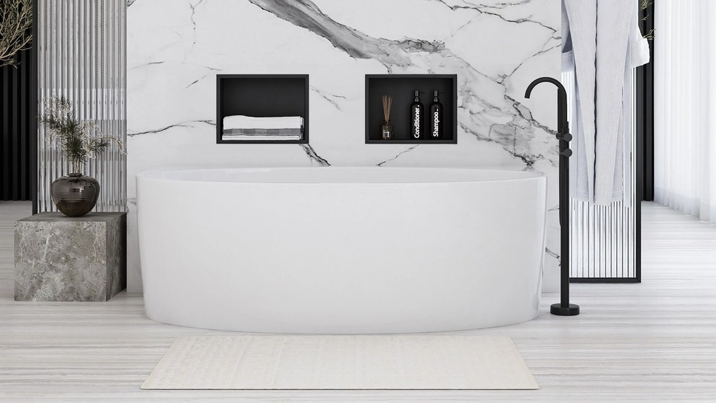 Rea Rea, oceľová kúpeľňová polička 30x30 cm, čierna matná, REA-05603