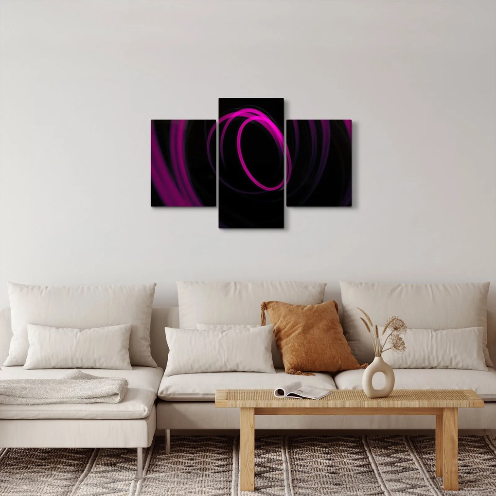 Obraz - fialové čiary (90x60 cm)
