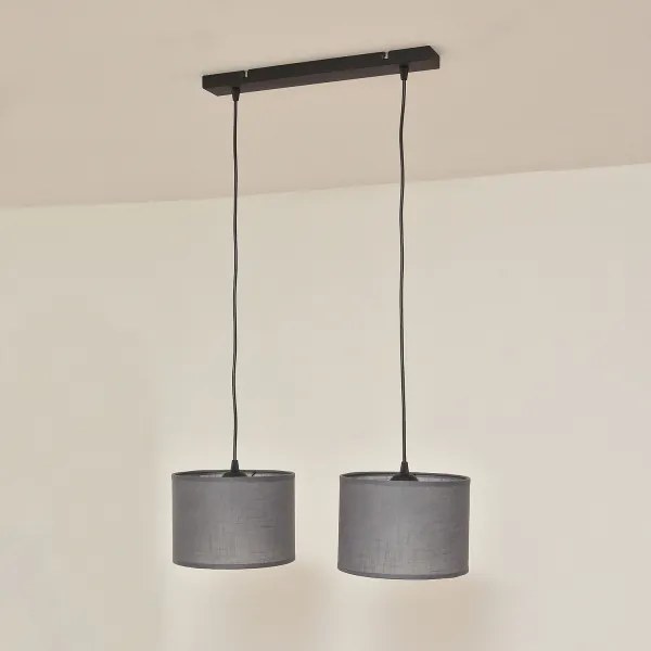 Závesný luster na lanku ALBA 2xE27/15W/230V sivý