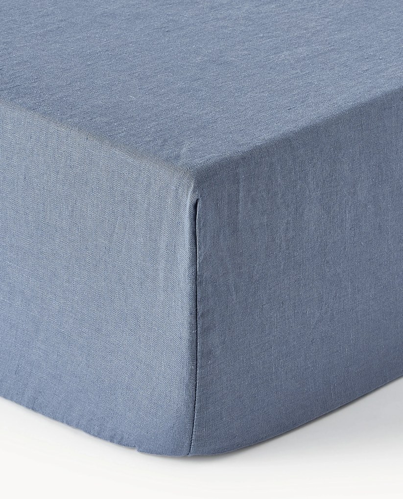 Elastická plachta na kontinentálnu posteľ z vypratého ľanu Airy