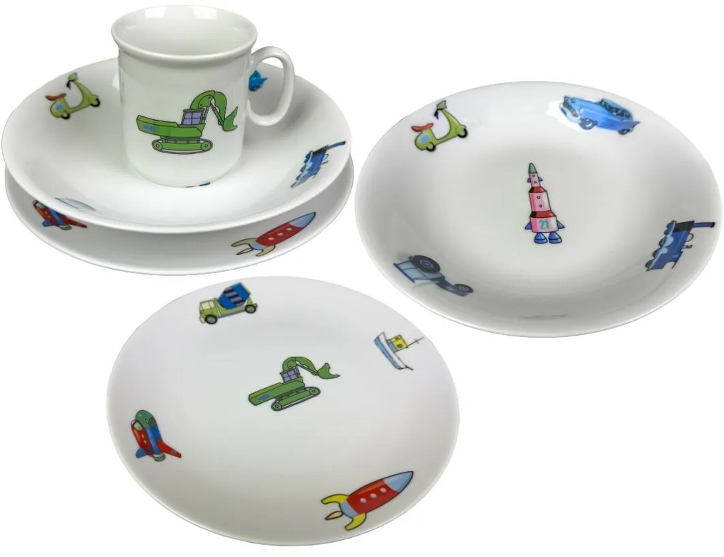 Thun 3-dielna detská jedálenská súprava Auto-Motto