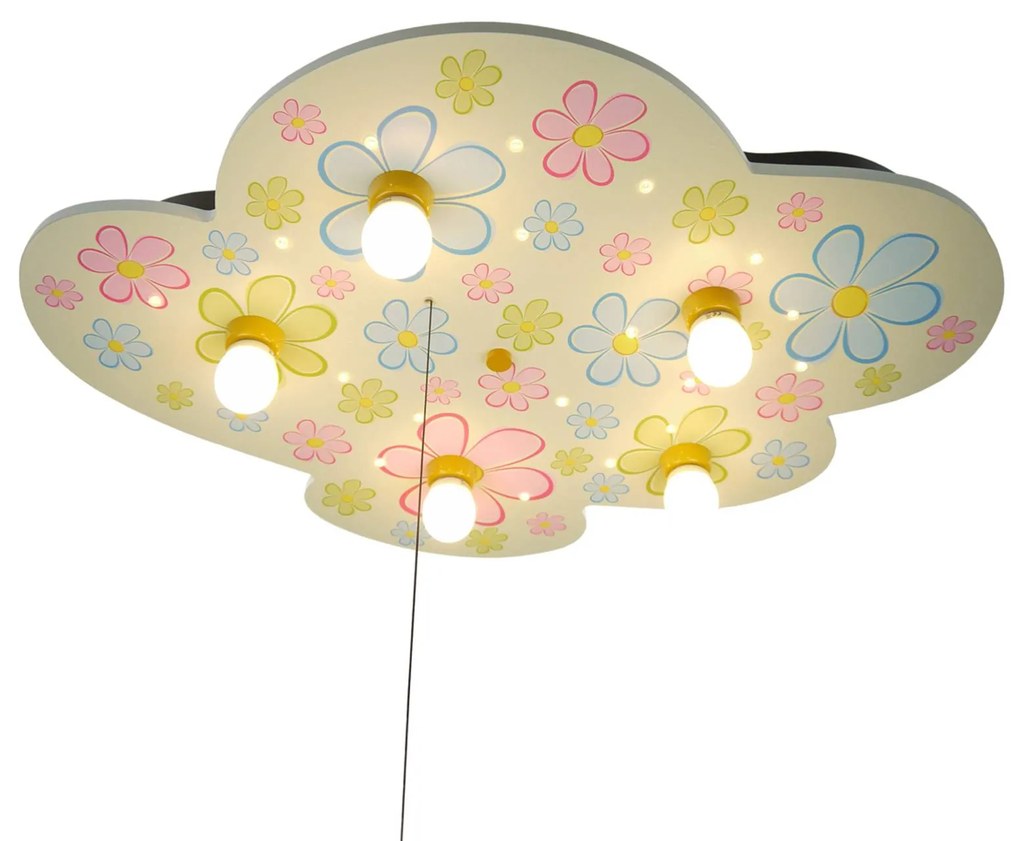 Pestré kvety – svietidlo v tvare oblaku, diódy LED
