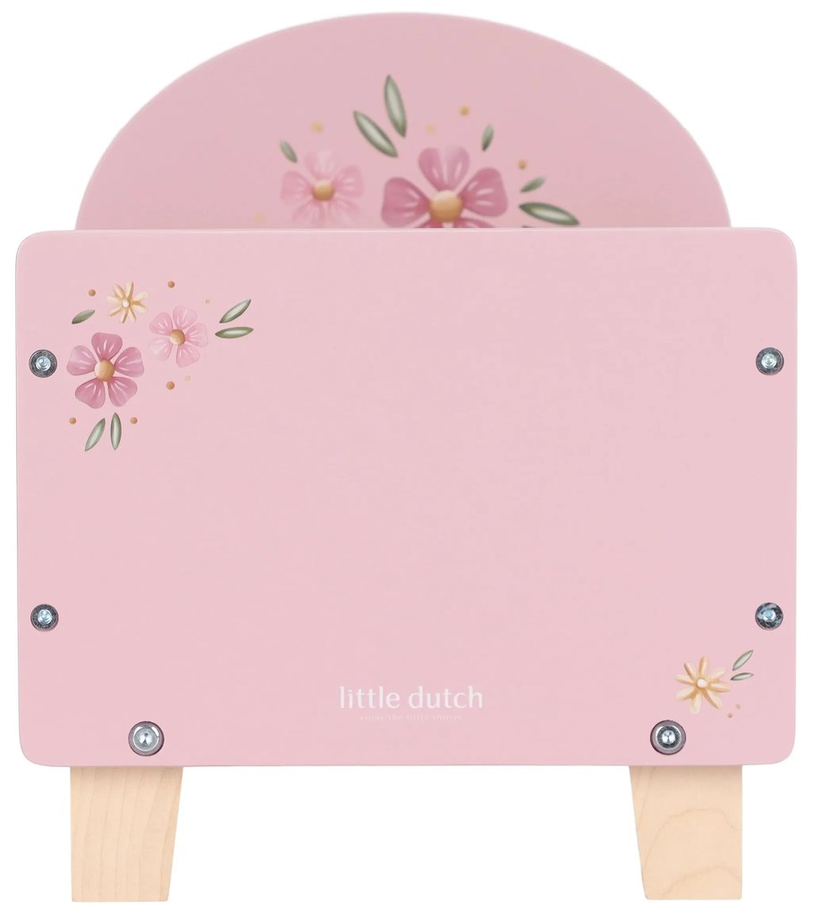 Postieľka pre bábiky drevená s perinkou Pink