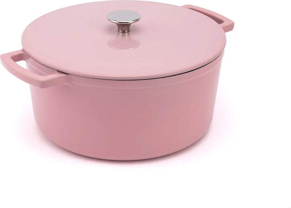 Elmich Smaltovaný liatinový hrniec Ember 24 cm ružový