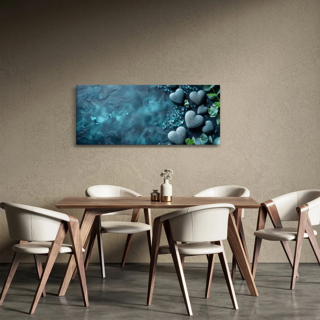 Obraz - Kamene tvaru srdca (120x50 cm)