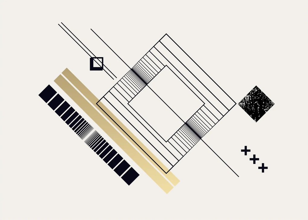 Sklenený obraz - Geometrické tvary N⁰6 (70x50 cm)