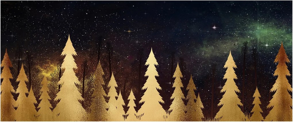 Obraz - Zlatá noc (120x50 cm)