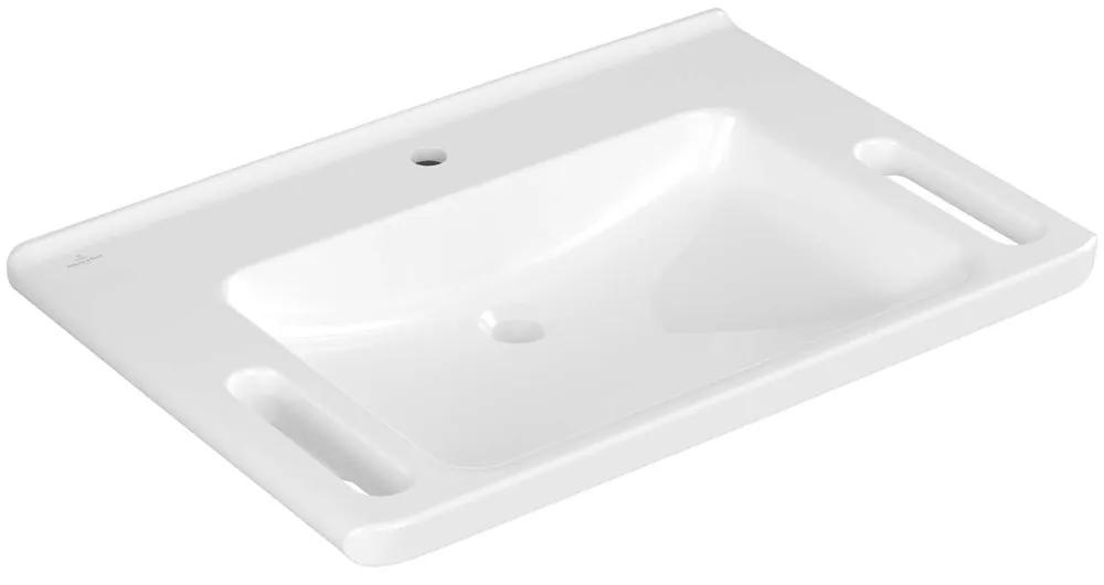 VILLEROY &amp; BOCH ViCare závesné umývadlo s otvorom, bez prepadu, 800 x 550 mm, biela alpská, s povrchom AntiBac a CeramicPlus, 4A6881T2