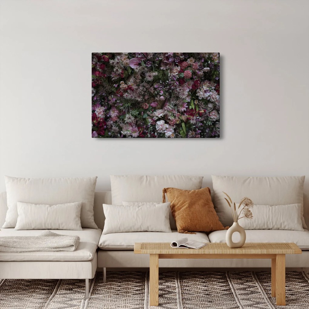 Obraz - Kvetinový múr (90x60 cm)