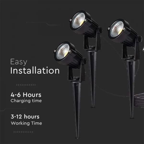 SADA 3x LED Vonkajšia solárna lampa 3xLED/1,2W/3,7V IP65 3000K 4000 mAh