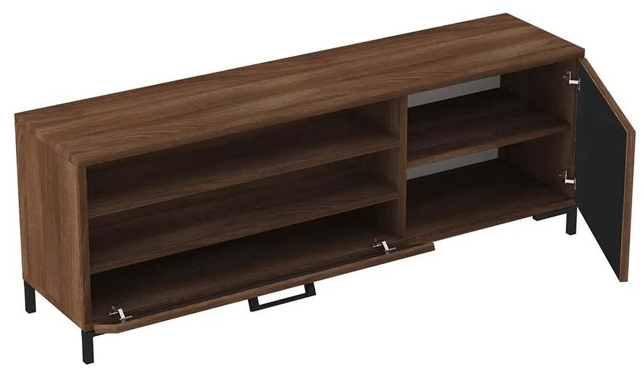 TV skrinka/stolík Cascade  (orech + čierna). Akcia -20%. Vlastná spoľahlivá doprava až k Vám domov. 1098748