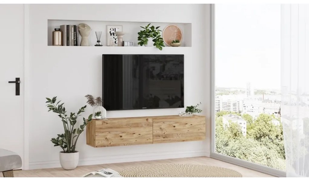 Závesný TV stolík Houseland Farfallo borovica Atlantic