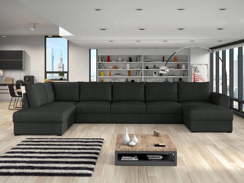 Sedacia súprava Szafran Large, Dostupné poťahy: ekokoža Soft 017 + Lux 06, Strana: Pravá - U