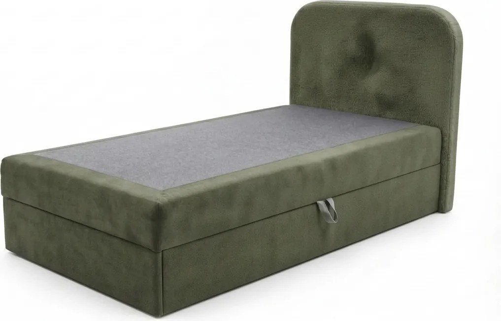 Čalúnená posteľ boxspring FORENA 90x200 cm tmavozelená Matrac: Bonell pružinová matrac