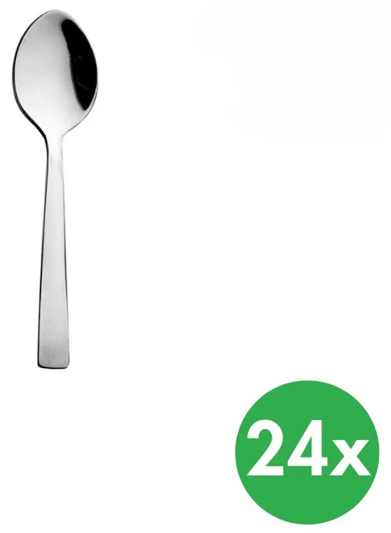 Lyžička mocca PLAIN, nerez, 24 ks