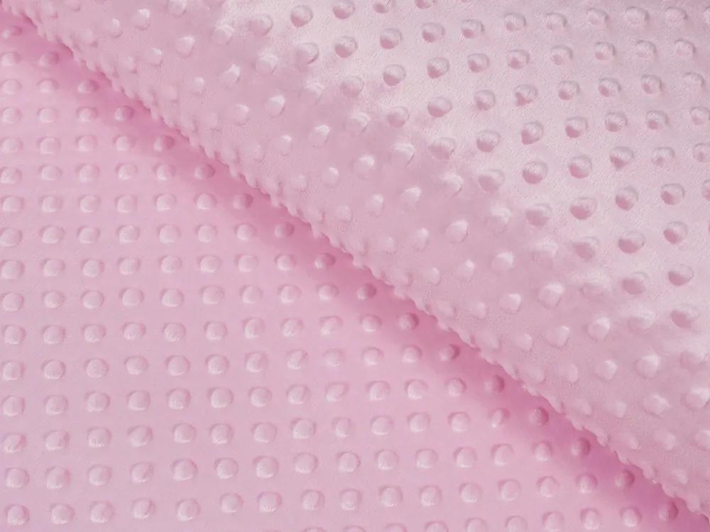 Biante Detské posteľné obliečky do postieľky Minky 3D bodky MKP-049 Svetlo fialovoružové Do postieľky 90x140 a 40x60 cm