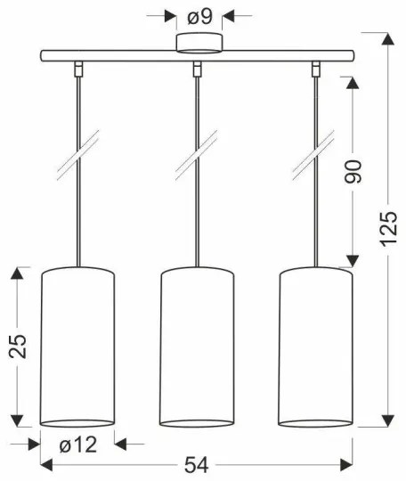 Luster na lanku FLERI 3xE27/60W/230V ratan