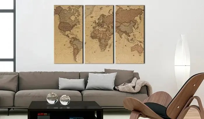 Obraz - Stylish World Map Veľkosť: 60x40, Verzia: Premium Print