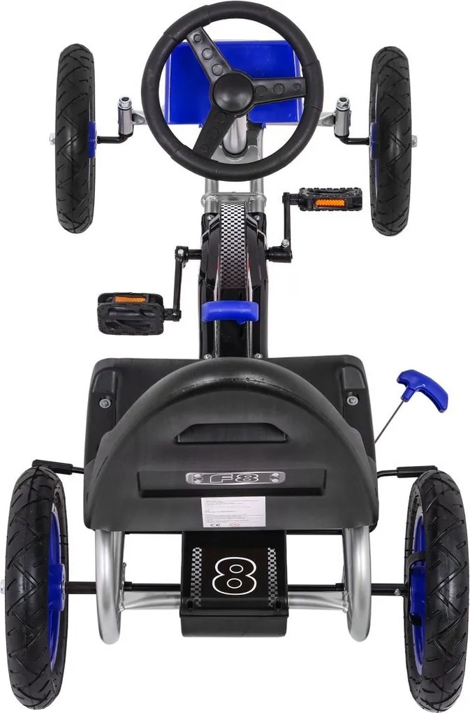 Ramiz Full Ahead AIR pedálová motokára pre deti 3+ Modrá + Nastavenie sedadla + Nafukovacie kolesá + Ručná brzda