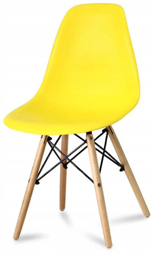 Kids Modern detská stolička s drevenými nohami Farba: žltá