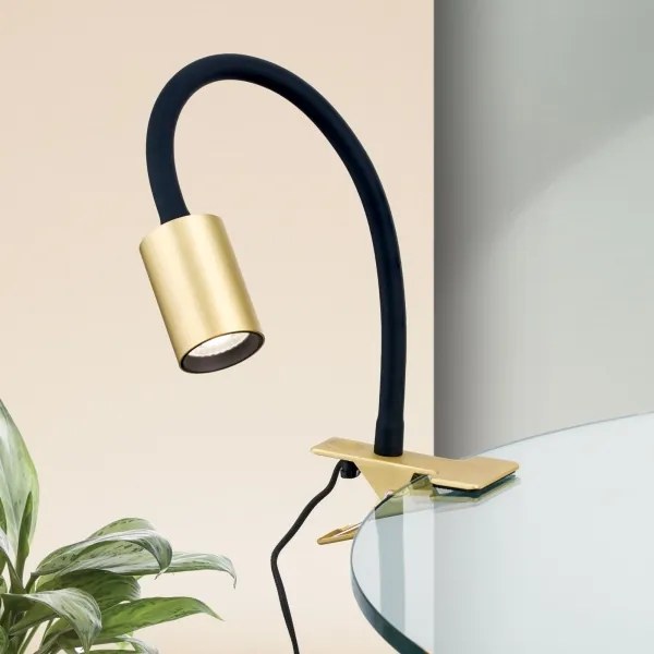 Orion Str 10-489 - LED Flexibilná stolná lampa s klipom KURT LED/5W/230V zlatá