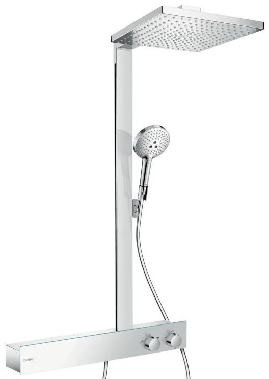 Hansgrohe Raindance E, sprchová súprava Showerpipe 300 s termostatom 600, EcoSmart 9 l/min, chrómová, HAN-27364000