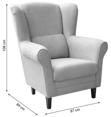 Kreslo ušiak GALA hnedé