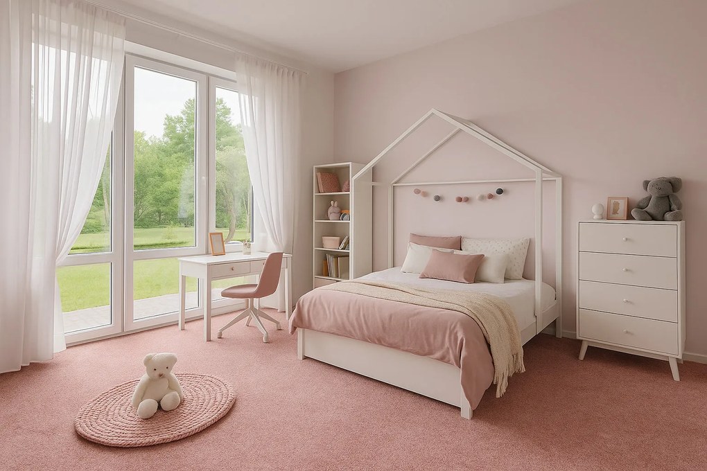 ITC, Koberec metráž Serenade 063, na mieru, šíře 4m,5m, ružová, filc, chodba / predsieň