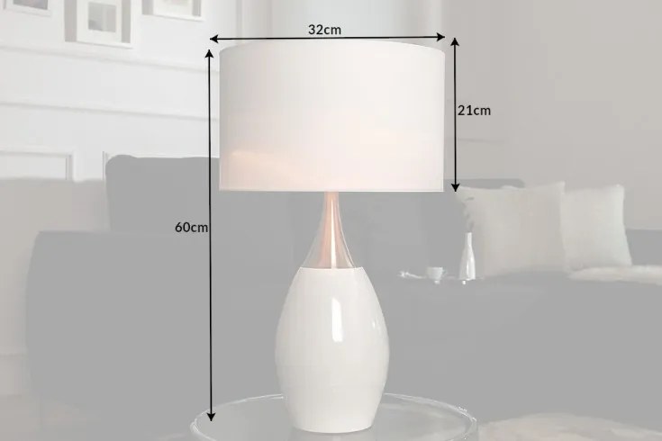 Stolná lampa Carla 60cm biela