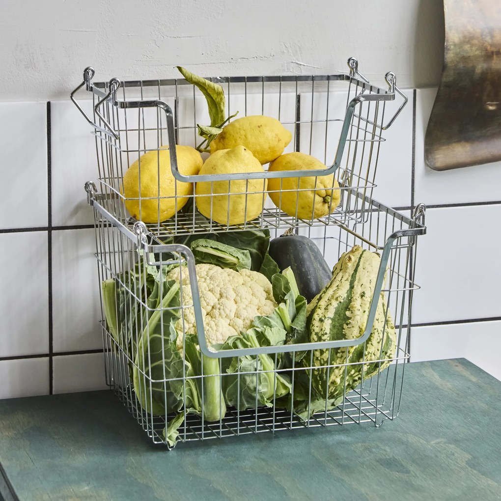 House Doctor Kovový košík TAW Chrome 32 cm