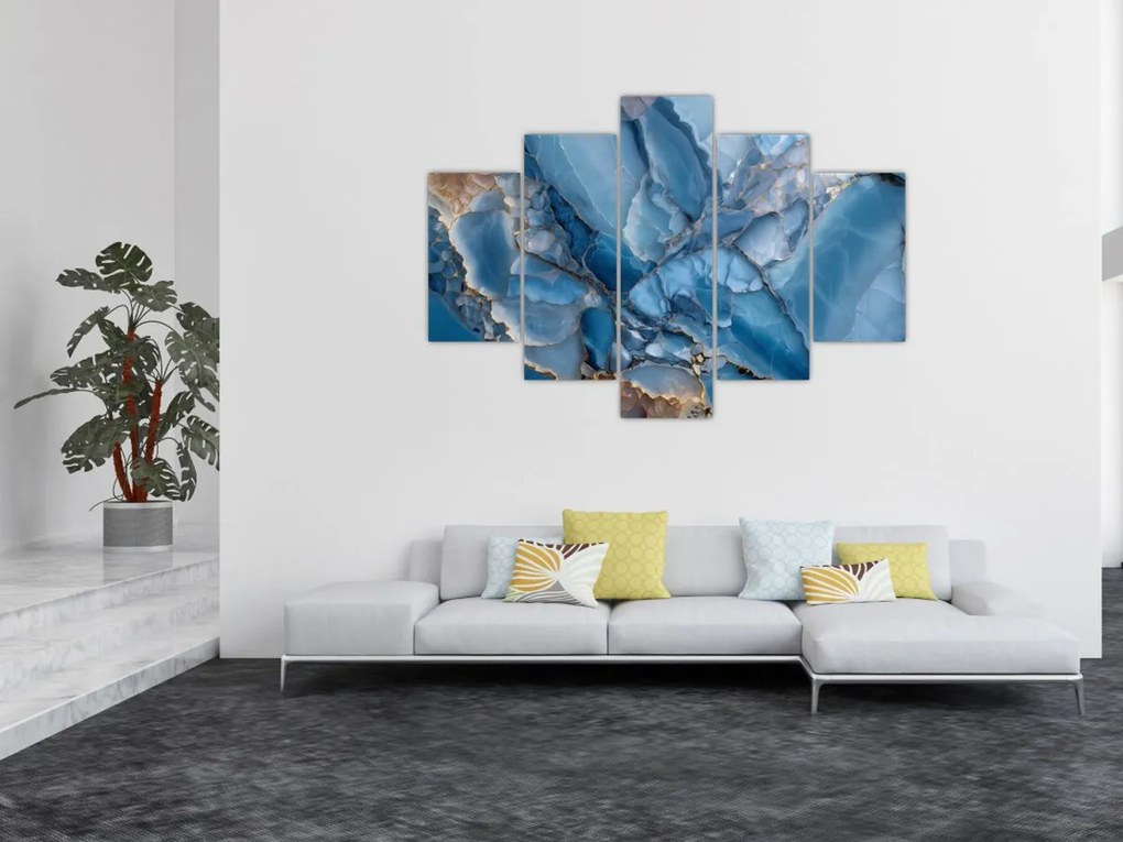 Obraz - Modrý členitý mramor (150x105 cm)
