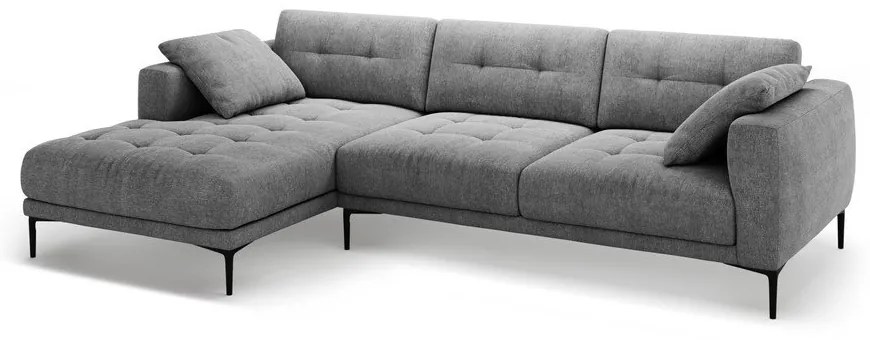 Sivá rohová pohovka (ľavý roh/s leňoškou) Bemy – Micadoni
