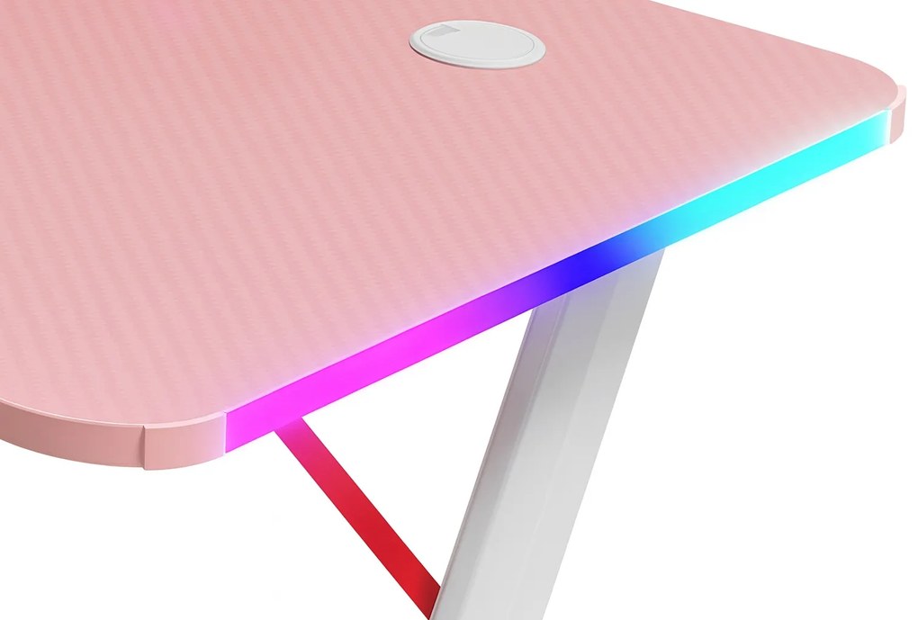 Herný stôl s podsvietením BG01 ružový 140 cm