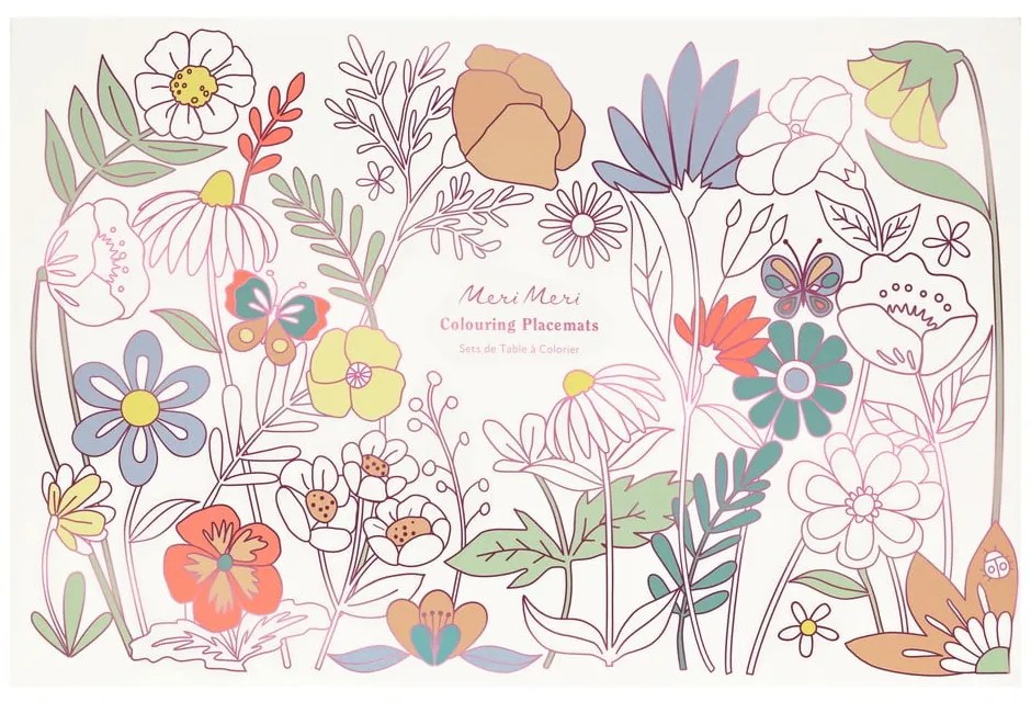 Papierové prestieranie v súprave 8 ks 28x42.5 cm Butterflies & Flowers – Meri Meri