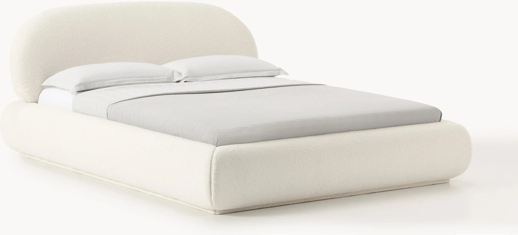 Plyšová čalúnená posteľ Alba